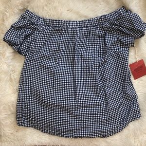 NWT Mossimo Gingham Off-the-shoulder Top